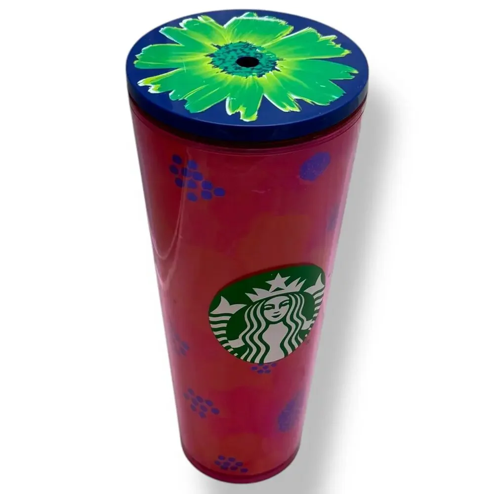 Starbucks Flower Dancing Blooms Summer 2022 Floral Hibiscus Tumbler Cup with Lid